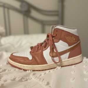 Nike White and Pink High-Top Sneakers